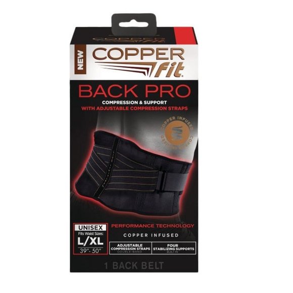 Copper Fit Back Pro Compression Support Belt w/ Straps L/ XL  39" - 50" Waist - Picture 1 of 5